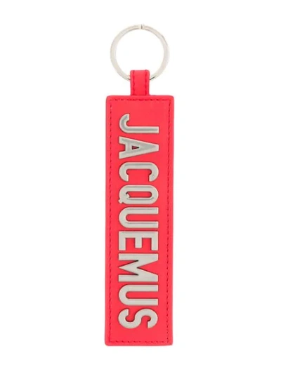 Shop Jacquemus Logo Keychain In Red