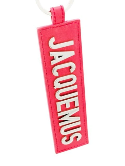 Shop Jacquemus Logo Keychain In Red