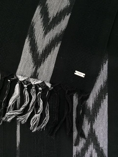 Shop Saint Laurent Printed Scarf In Black