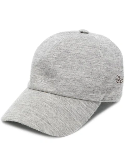 Shop Ermenegildo Zegna Embroidered Logo Cap In Grey