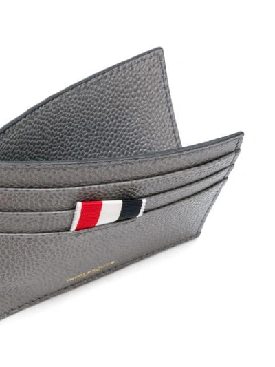 Shop Thom Browne 4-bar Edge Stain Note Cardholder In Grey