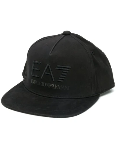 Shop Ea7 Embroidered Logo Baseball Cap In Black