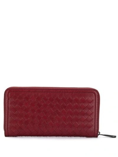 BOTTEGA VENETA RECTANGULAR WOVEN WALLET - 红色