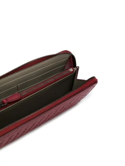 Shop Bottega Veneta Rectangular Woven Wallet In Red