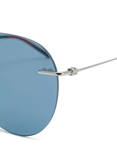 Shop Gucci Aviator Frame Sunglasses In Blue