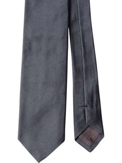 Shop Prada Micro-faille Tie In Grey