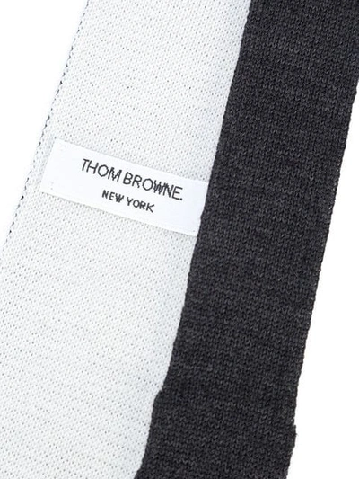 Shop Thom Browne 4-bar Stripe Wool Knit Tie In Grey