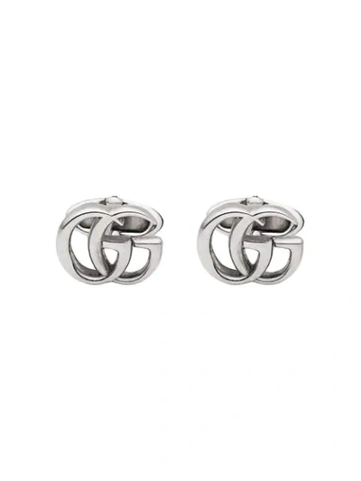 Shop Gucci Sterling Silver Gg Marmont Cufflinks