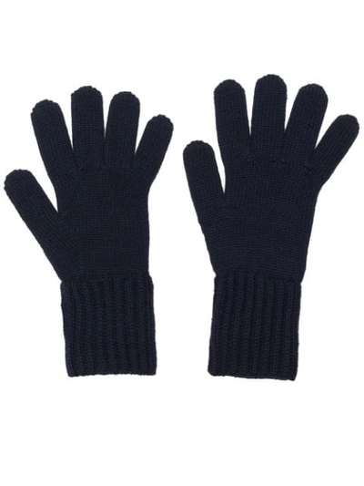 Shop Prada Knitted Gloves - Blue