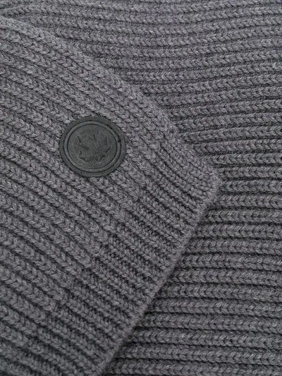 Dsquared2 Ribbed Maple Logo Scarf In Grey