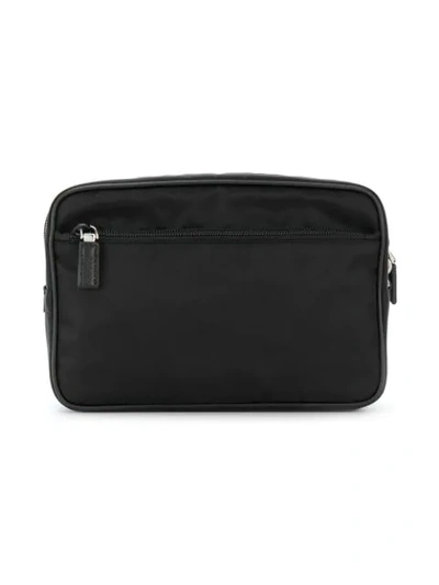 Shop Prada Logo Plaque Wash Bag In Black