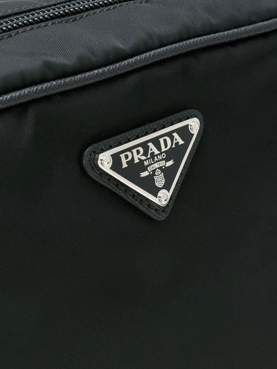 Shop Prada Logo Plaque Wash Bag In Black