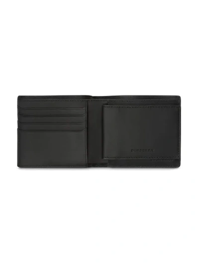 Shop Burberry London Check Bifold Wallet In Black