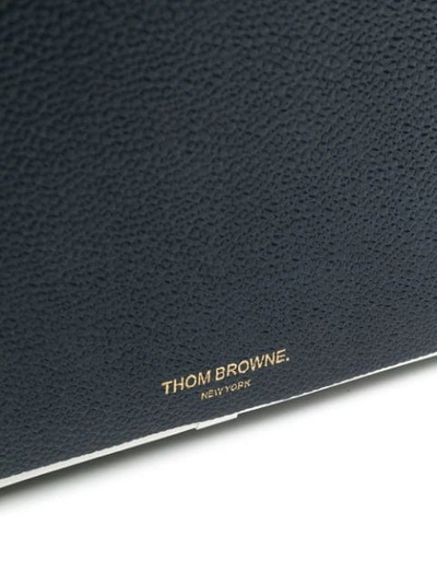 Shop Thom Browne Wrist Strap Pebbled Leather Dopp Kit In Blue