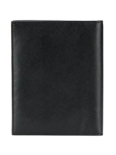 Shop Prada Logo Bifold Wallet - Black