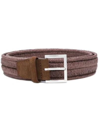 Shop Orciani Vegetable Fibre Belt In Brown