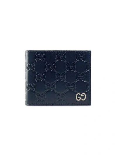 Shop Gucci Signature Wallet In Blue