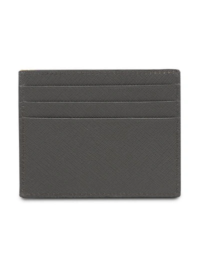 Shop Prada Saffiano Leather Credit Card Holder - Grey