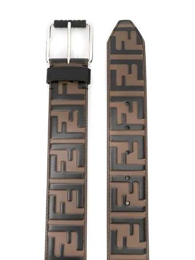 Shop Fendi Ff Buckle Belt In Brown