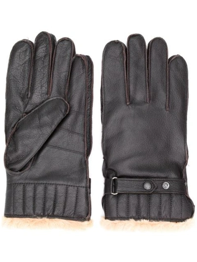 Barbour Faux Fur Lined Gloves In Brown