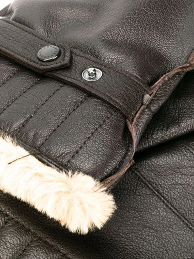 Barbour Faux Fur Lined Gloves In Brown