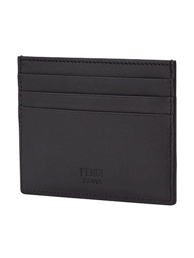 Shop Fendi Bag Bugs Cardholder In Black ,metallic