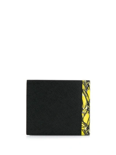 Shop Prada Banana Print Bi-fold Wallet In Black