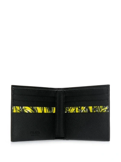 Shop Prada Banana Print Bi-fold Wallet In Black