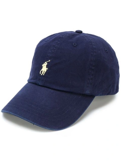 Shop Polo Ralph Lauren Front Logo Baseball Cap In Blue