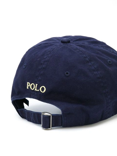 Shop Polo Ralph Lauren Front Logo Baseball Cap In Blue