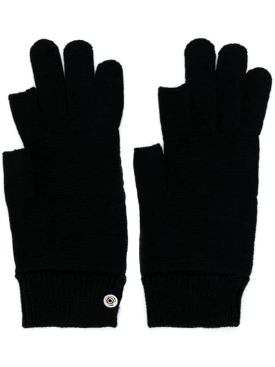 Shop Rick Owens Snap Button Gloves In 09 Black