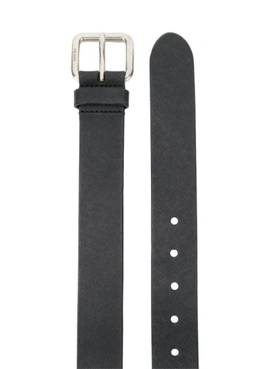 Shop Prada Classic Buckle Belt In Black