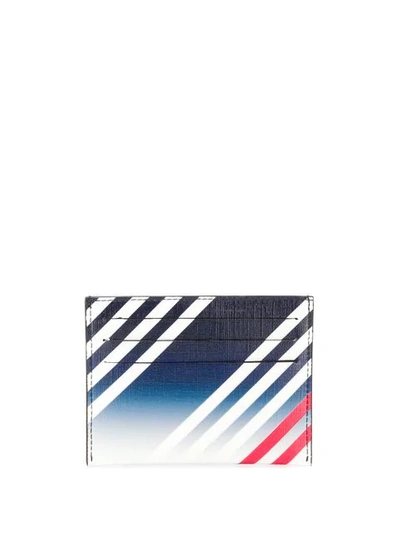Shop Givenchy Stripe Print Cardholder In Blue