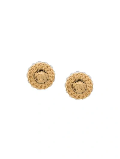 VERSACE JEANS MEDUSA EARRINGS - 金色