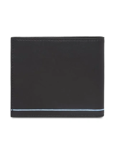 Shop Prada Logo Print Flap Wallet In Black