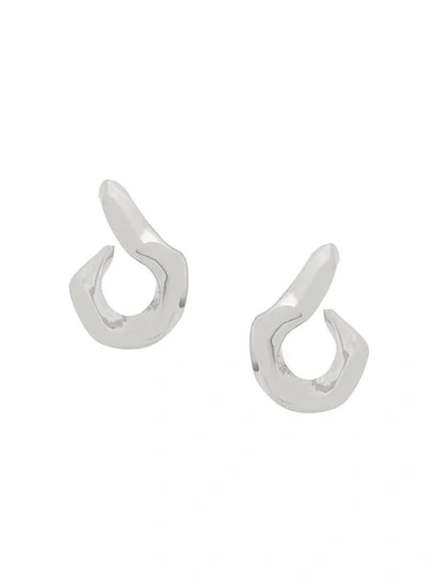 Shop Annelise Michelson Pierced Chain Earrings In Silver