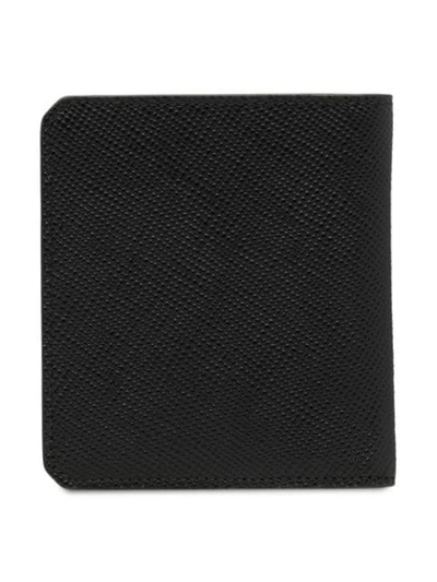 PRADA 十字纹牛皮LOGO钱包 - 黑色