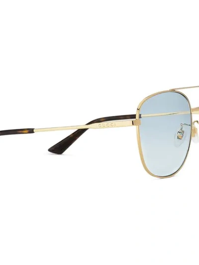 Shop Gucci Navigator Metal Sunglasses In Metallic