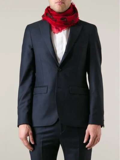 Alexander Mcqueen Skull Print Scarf In Red