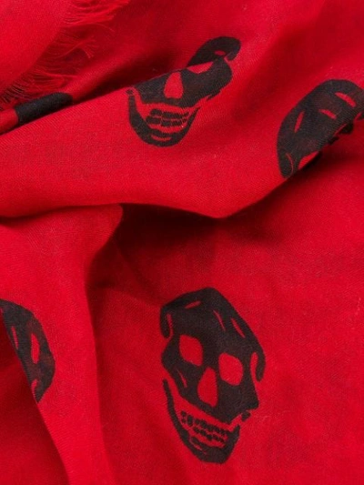 Shop Alexander Mcqueen Skull Print Scarf In Red