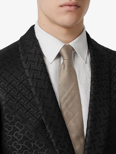 Shop Burberry Classic Cut Check Silk Jacquard Tie In Neutrals