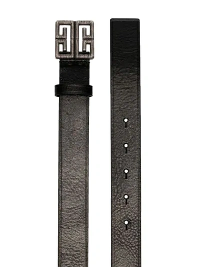 Shop Givenchy 4g Engraved Belt - Black