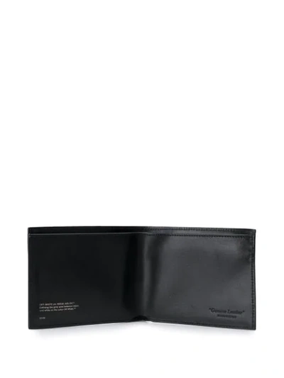 OFF-WHITE EMBROIDERED CONTRASTING ARROWS BI-FOLD WALLET - 黑色