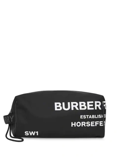 Shop Burberry Horseferry Print Nylon Pouch In Black