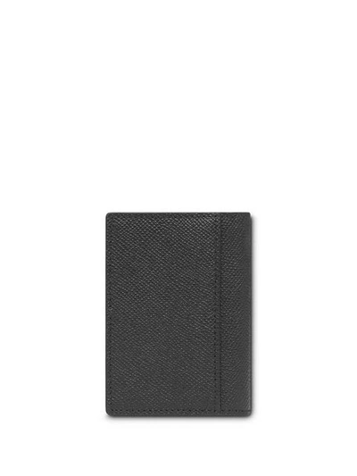 Shop Burberry Grainy Leather Folding Card Case In Black