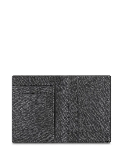 Shop Burberry Grainy Leather Folding Card Case In Black