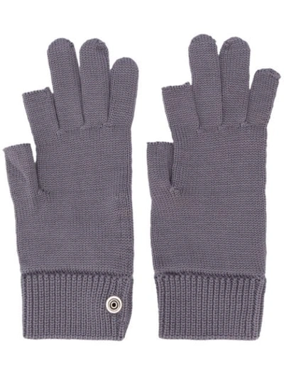 Shop Rick Owens Knitted Gloves In Blue