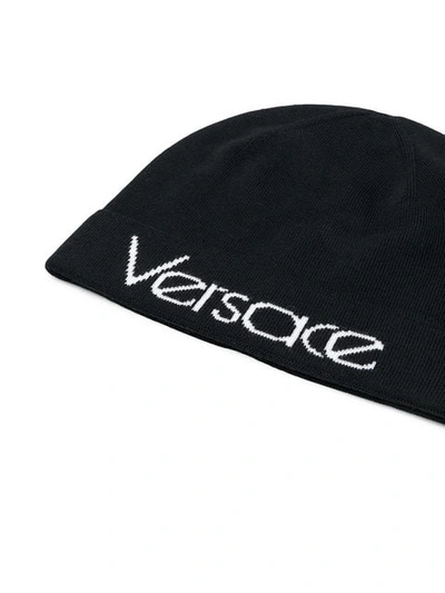 Shop Versace Vintage Logo Beanie Hat - Farfetch In Black