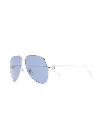 Shop Cartier Aviator Sunglasses In Silver