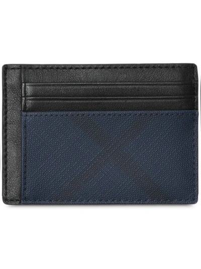 Shop Burberry London Check Card Case In Blue